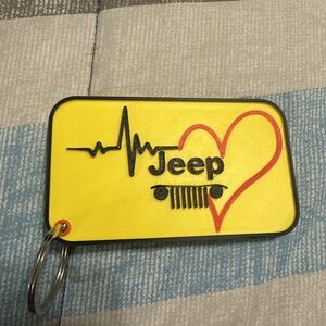 JEEP WRANGLER KEYCHAIN KEYRING Yellow NEW